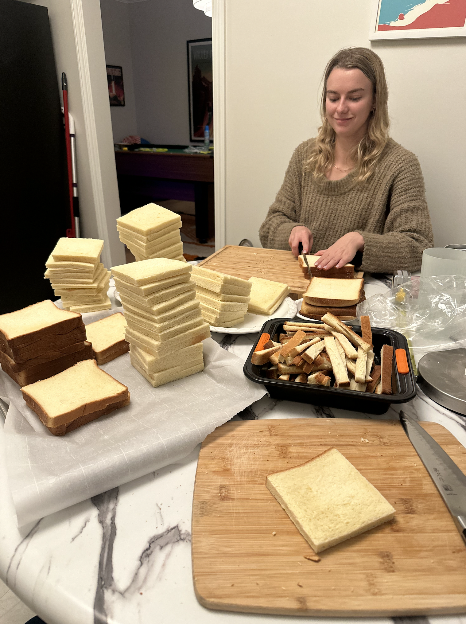 Making sandwiches for fleet week with friends.